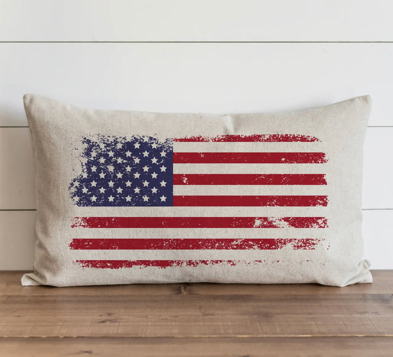 Distressed USA Flag Pillow