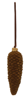 Flocked Pinecone Ornament